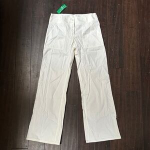 United Colors of Benetton Off White, Wide Leg Cotton Pants
